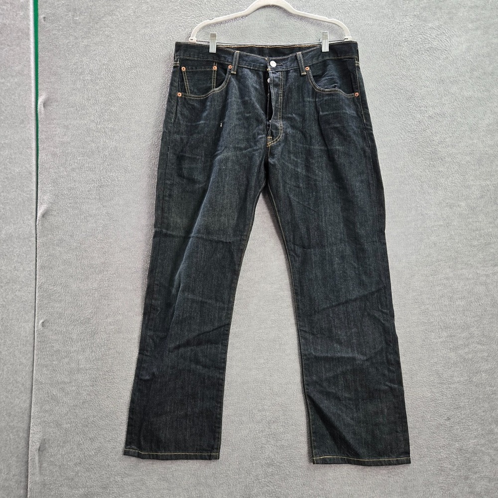 Levi's 501 Men Jeans 38x30 Blue Denim Y2K Button Fly Straight Original Fit Dark